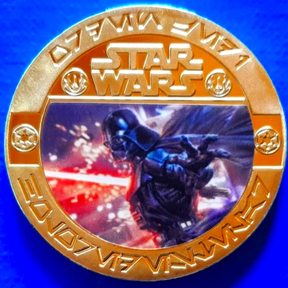 STAR WARS DARTH VADER GOLD🌟COIN LIMITED EDITION!🤩w/CERTIFICATE OF AUTHENTICITY - Picture 1 of 12